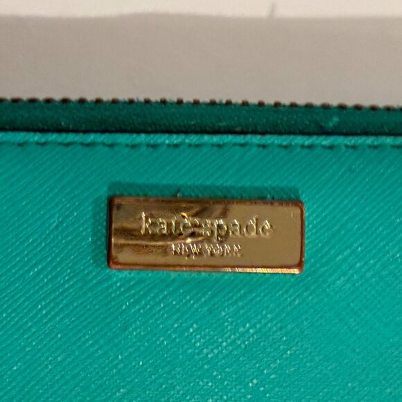Kate Spade New York Zip Around Continental Wallet Green/Turquoise - Picture 3 of 10